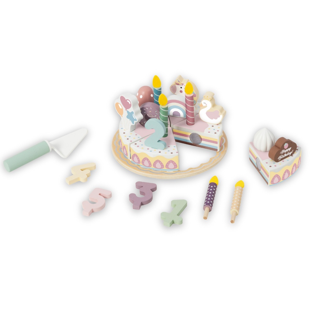 TookyToy - Pretend Play Rainbow Birthday Cake Toy Set - Image 2