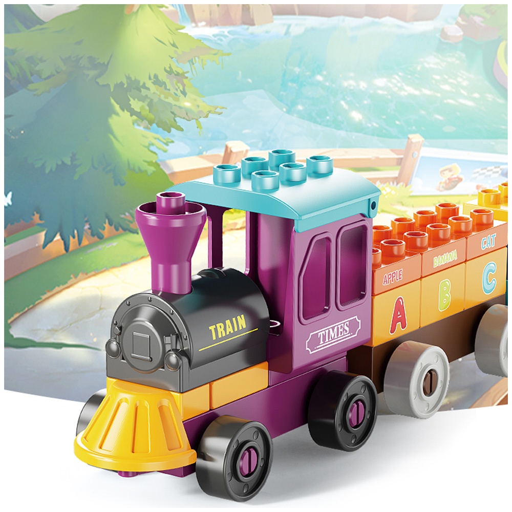 Feelo - Little Train - Large Building Block Set - 34 Pieces - Image 3
