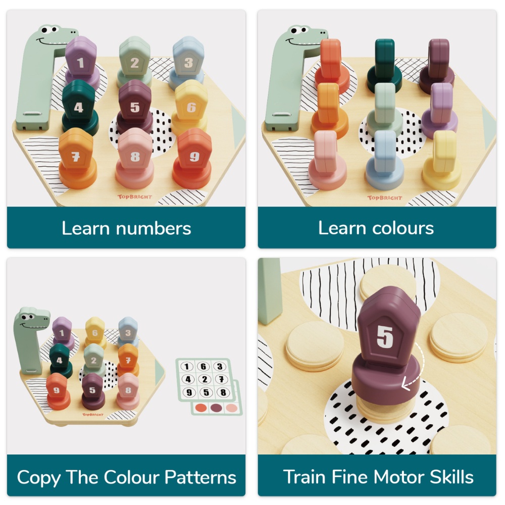 TopBright - Dino Twist Game - Color Number Matching Pattern Toy for Toddlers - Image 5