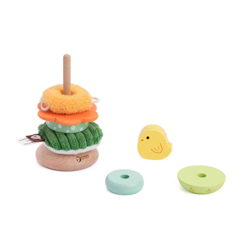 Classic World - Bird Tower Stacking Ring Toy for Babies - Image 3