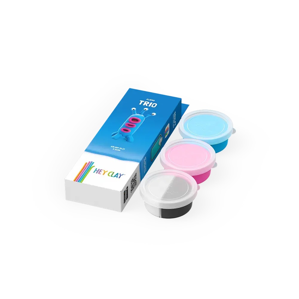 Hey Clay - Modelling Air-Dry Clay with Fun Interactive App - Trio, series Aliens, 3 cans - Image 4