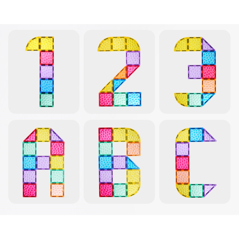 Mideer - Colourful Magnetic Tiles Building Set - Iridescent Rainbow - 90pcs - Image 4