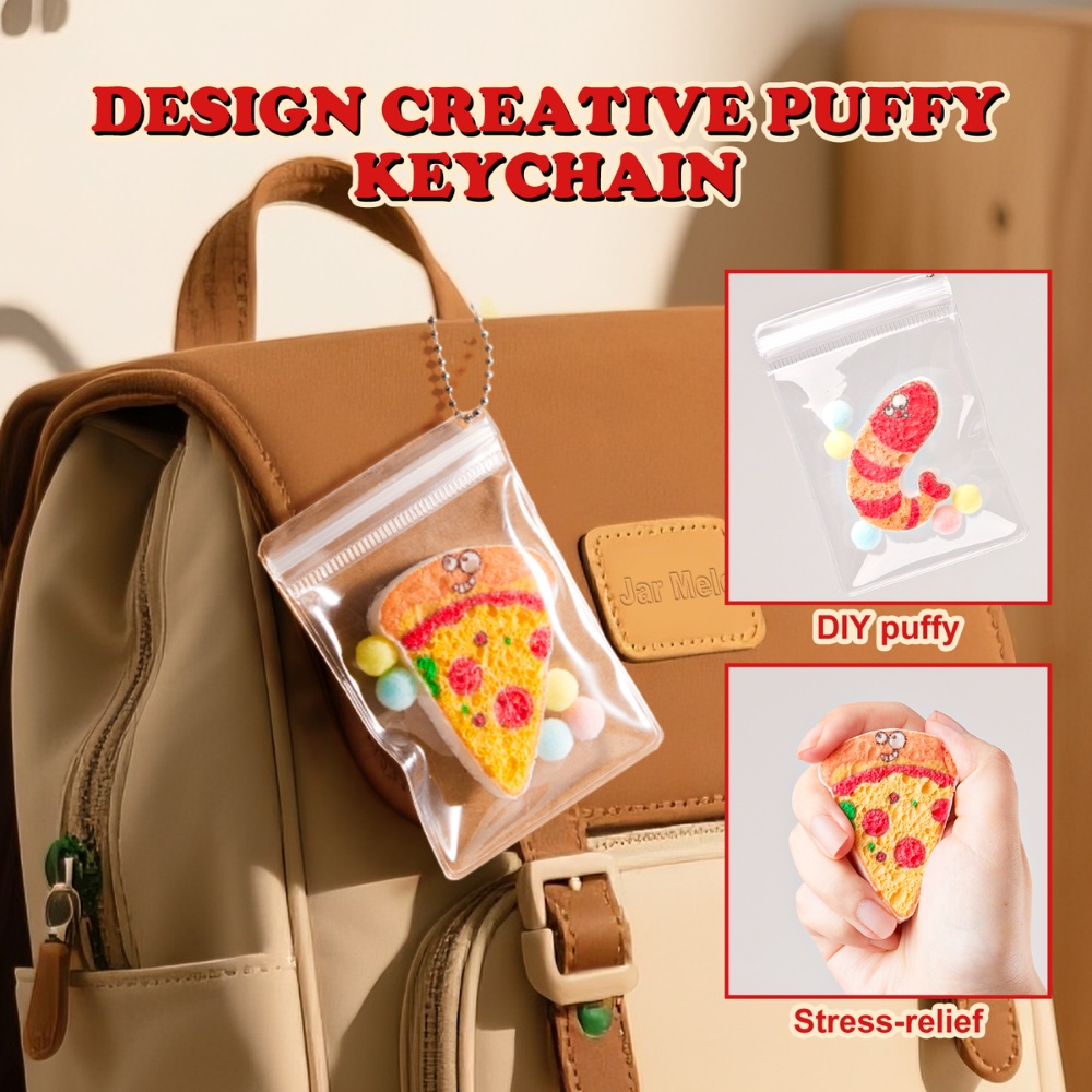 Jar Meló - Magic Puffy Pizza Kit - 3D Art & Pretend Play Cooking Set - Image 7