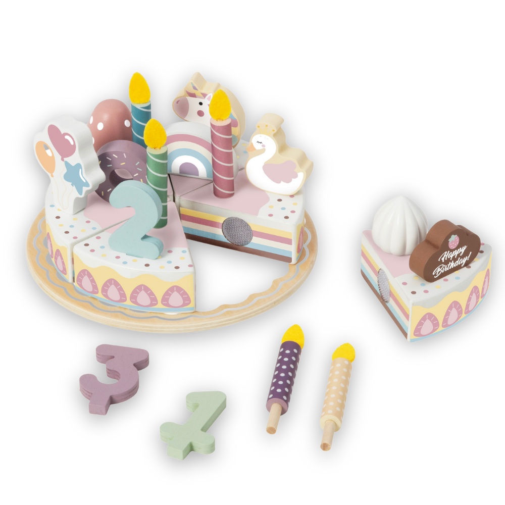 TookyToy - Pretend Play Rainbow Birthday Cake Toy Set - Image 4