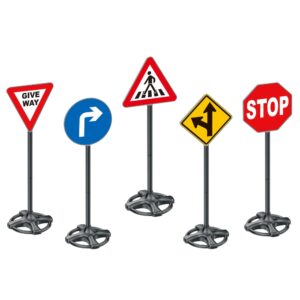 Pretend & Play Road Signs Set of 5 - Road Safety Role-Play Accessory