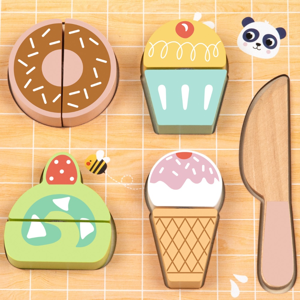 hi Pando - Wooden Cutting Food - Dessert - 10pcs - Image 2