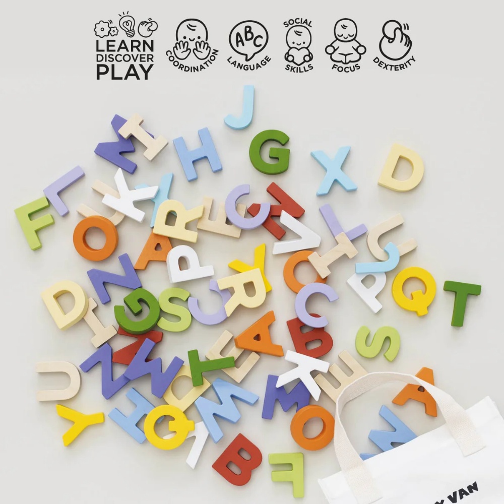 Le Toy Van - Wooden Alphabet Set & Bag - 60 Letters - Image 3