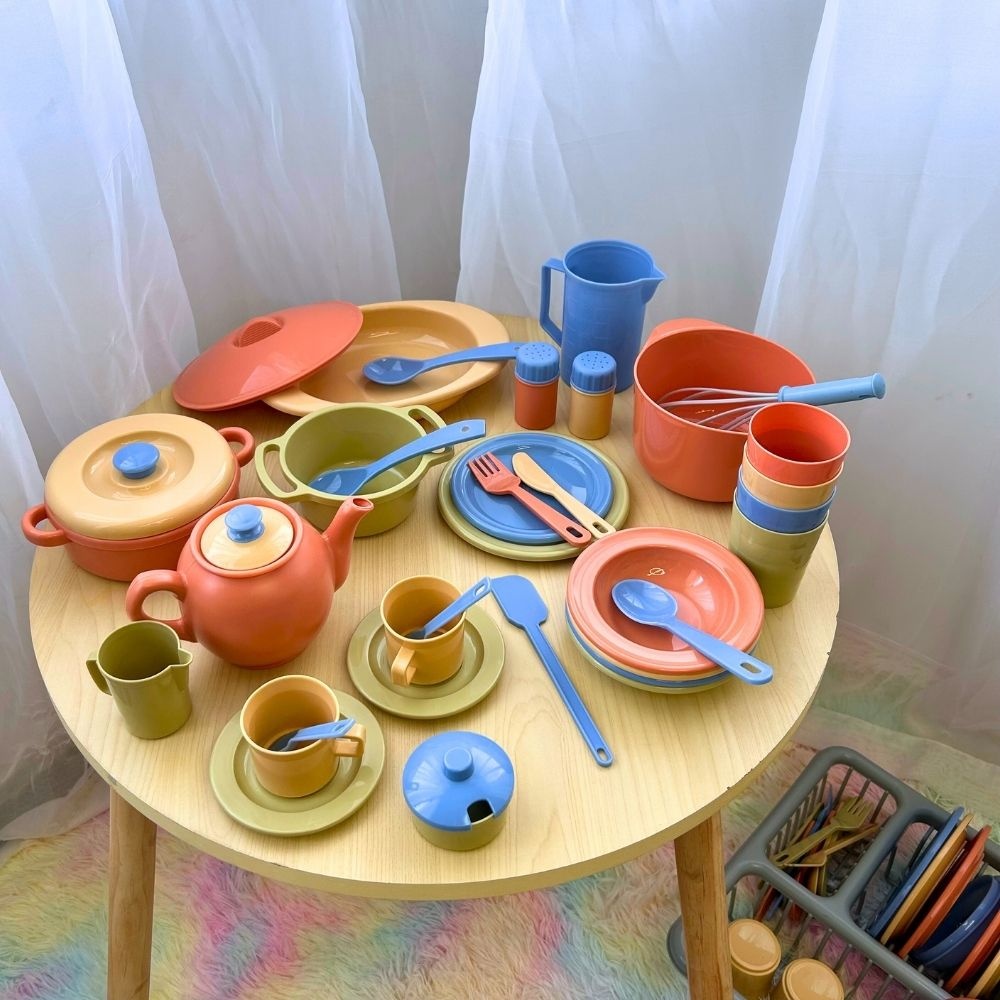Greenbean - Pretend & Play Complete Kitchen Set - Natural - 80pcs - Image 2