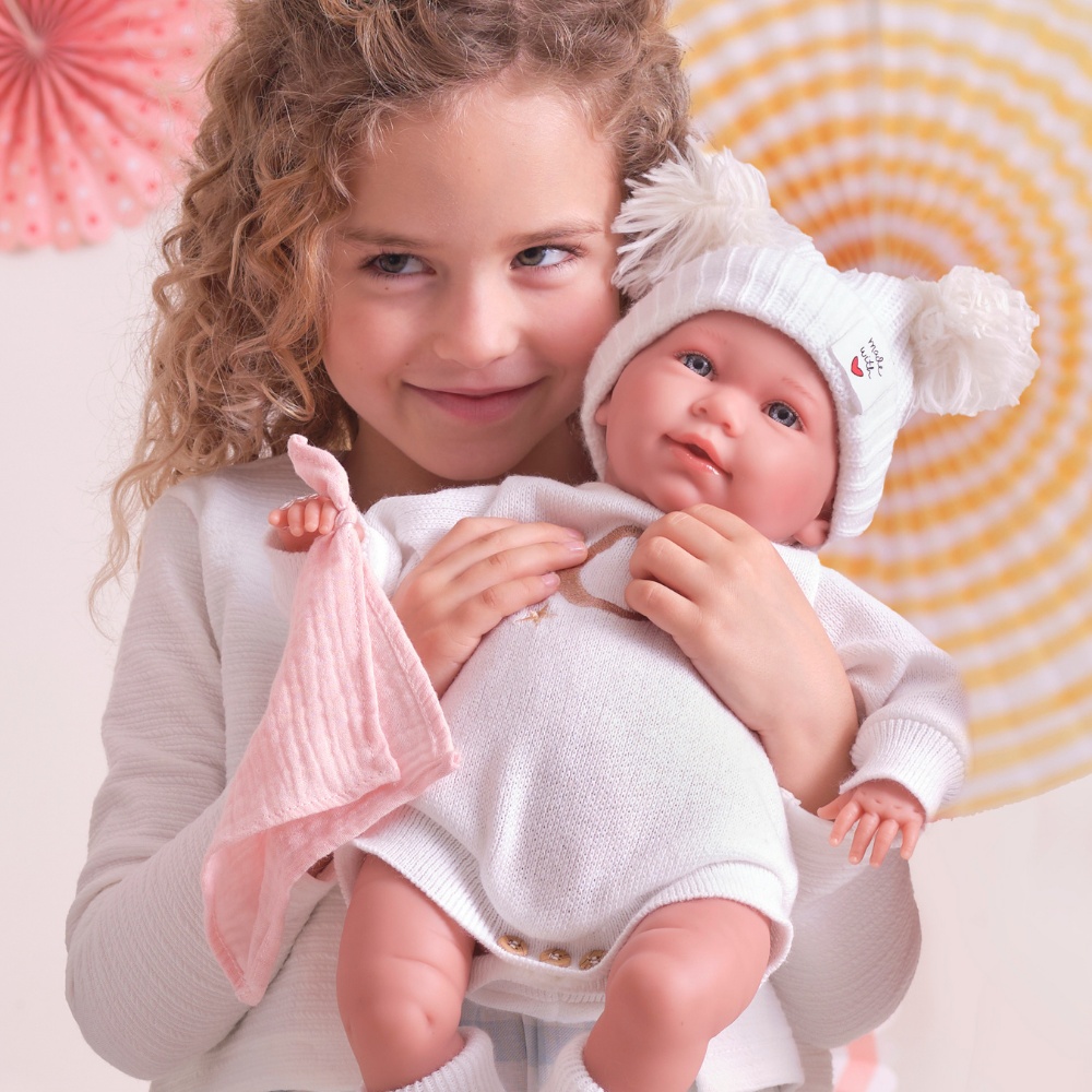Llorens - Baby Girl Doll with Crying Mechanism, Clothing & Bed Cushion: Mimi - 42cm - Image 2