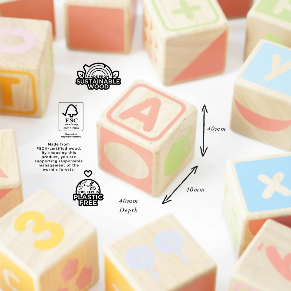 Le Toy Van - ABC Learning Wooden Blocks - 30pcs - Image 6