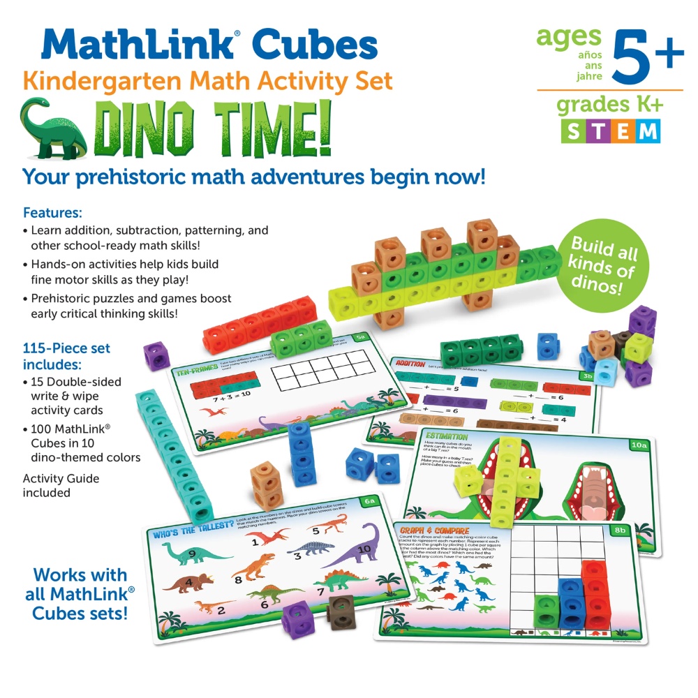 Learning Resources - MathLink® Cubes Early Maths Activity Set - Dino Time - Image 5