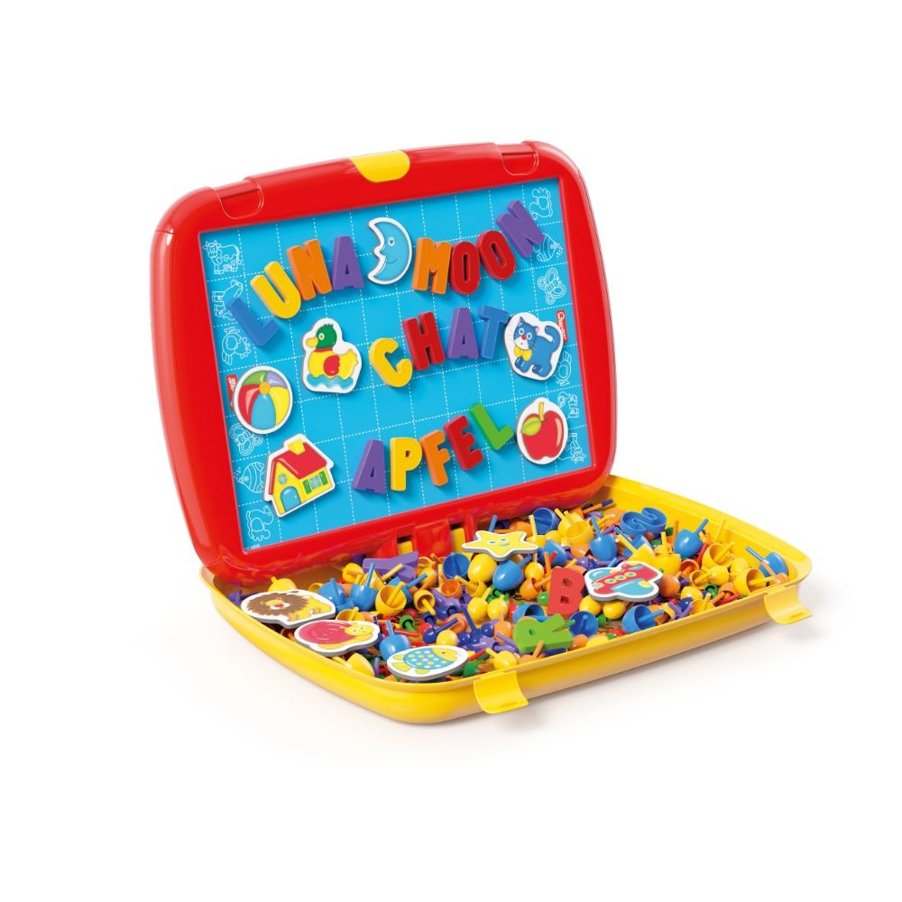 Quercetti - 2-in-1 Peg Board & Magnetic Board Set - Mosaic Art & Letter Play - Image 3