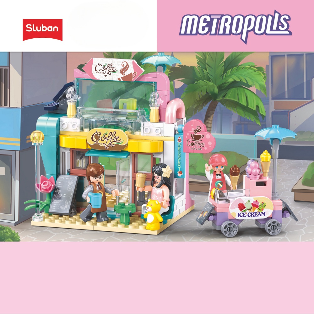 Sluban Building Set: Metropolis - Coffee Shop - 241 Pieces - Image 5