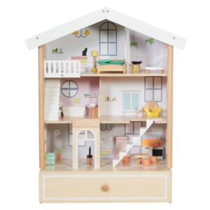 Classic World - Pretend & Play - Happy Villa Dollhouse with Furniture