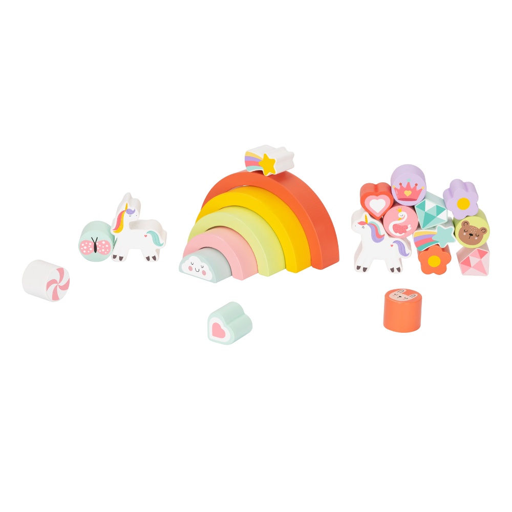 hi Pando - Wooden Balance Stacker - Unicorn Themed - 21pcs - Image 4