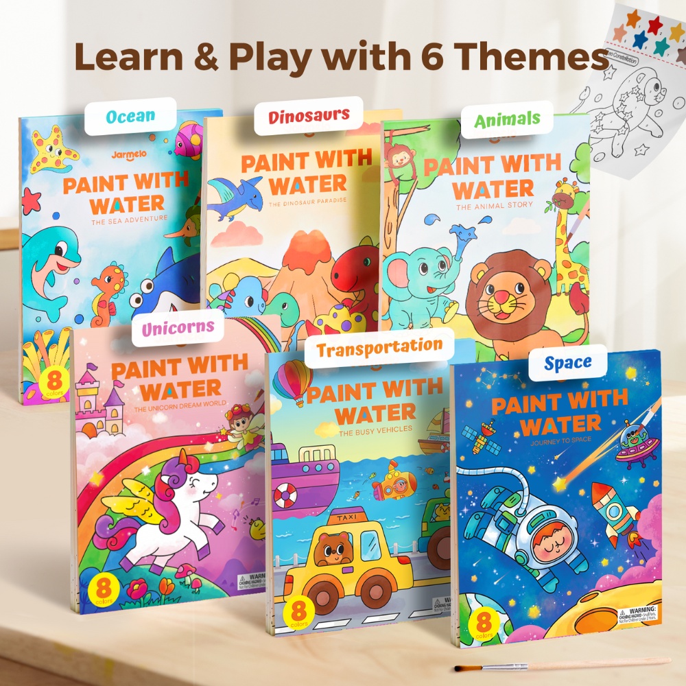 Jar Meló - Watercolour Painting Book - 20 Pages & Paint Brush - Unicorns - Image 6