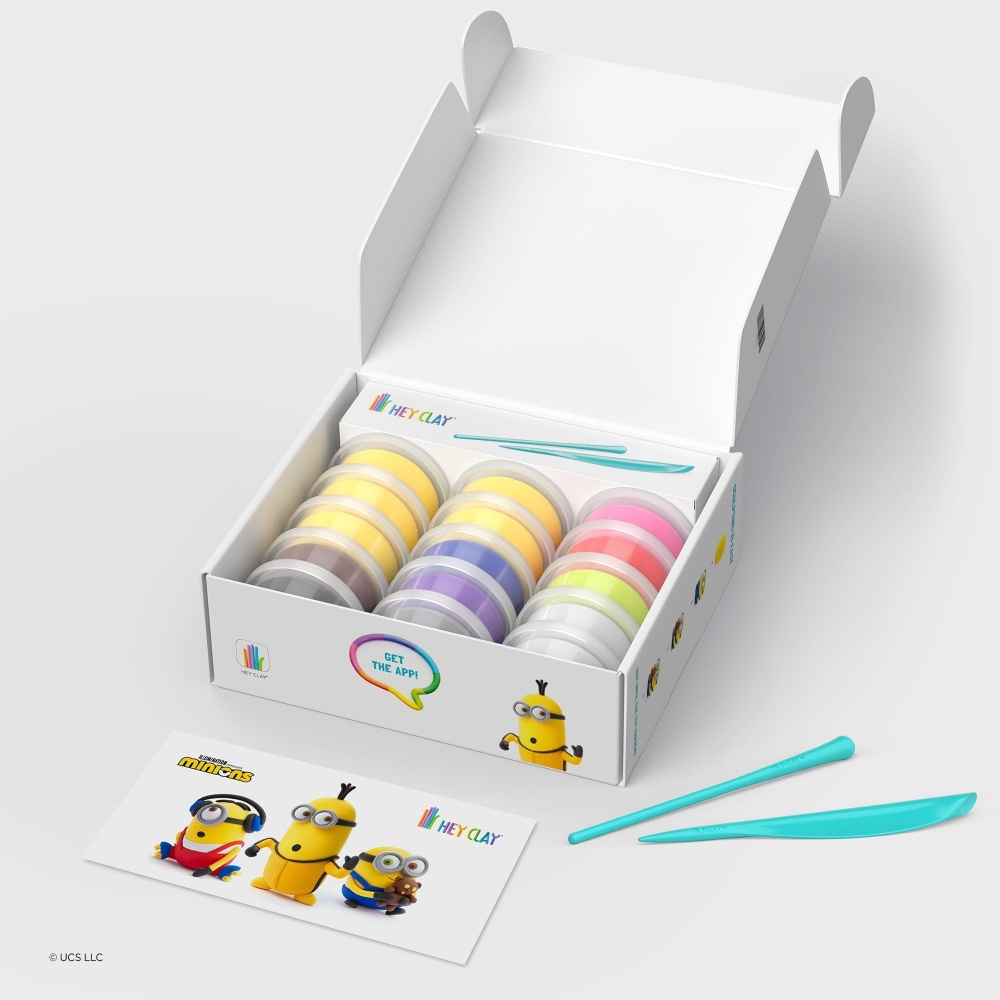 Hey Clay - Modelling Air-Dry Clay with Fun Interactive App - Minions, 15 cans - Image 7