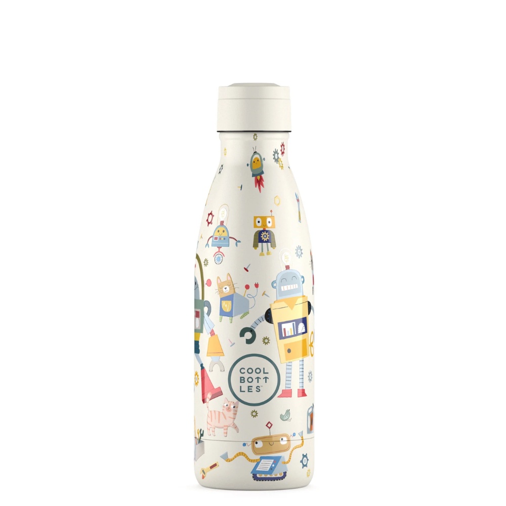 Cool Bottles - Kids Triple-Insulated Water Bottle - Messy Robots 350ml - Image 3