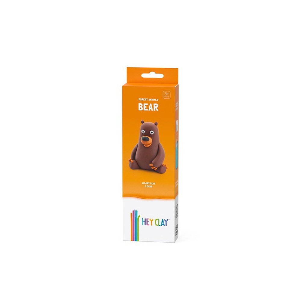 Hey Clay - Modelling Air-Dry Clay with Fun Interactive App - Bear, series Forest Animals, 3 cans - Image 5