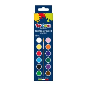 Toy Color - Tempera Paint Set - 12 Colours x 2.5ml - Pocket Size Pack