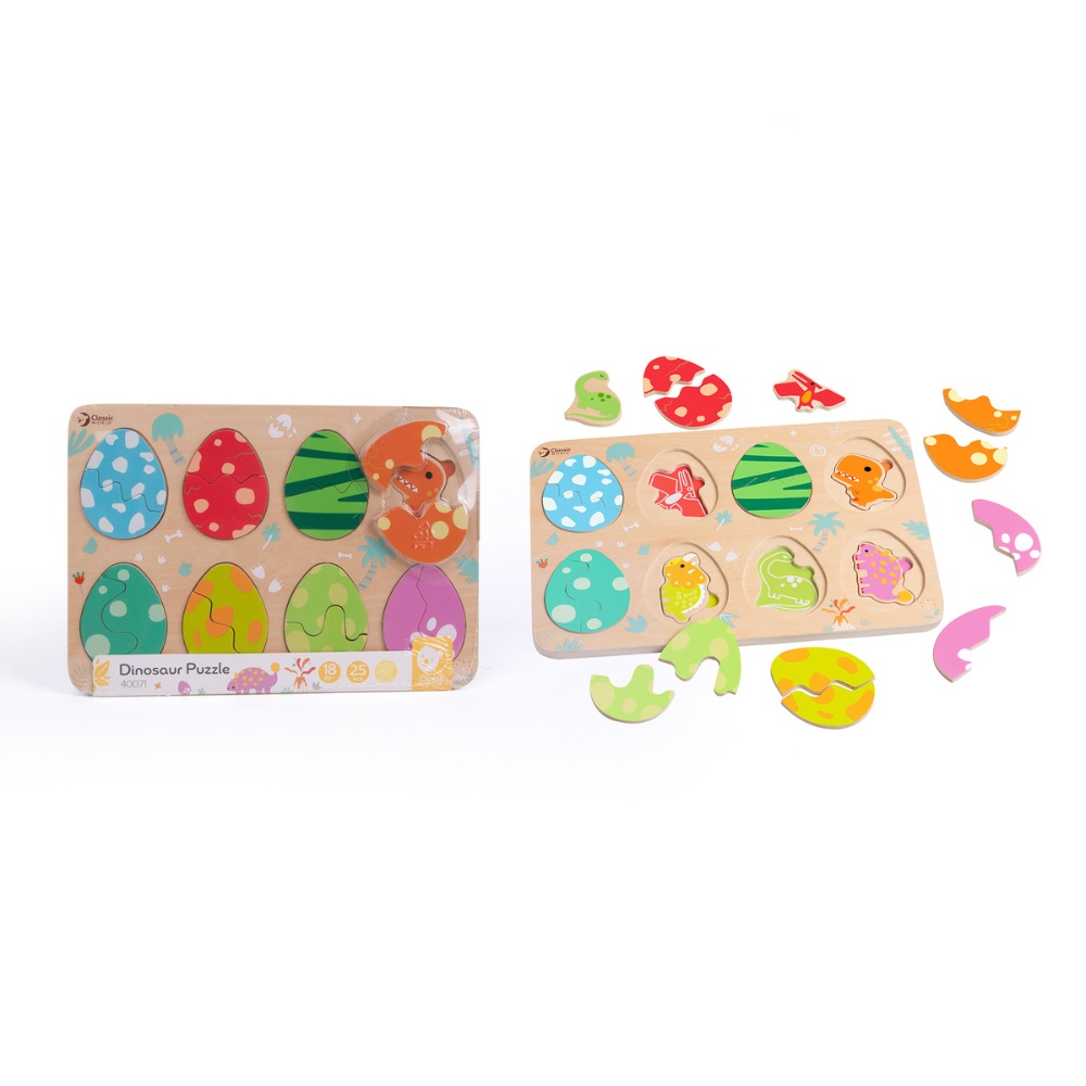 Classic World - Multi-Layered Wooden Puzzle - Dinosaur - 25pcs - Image 5
