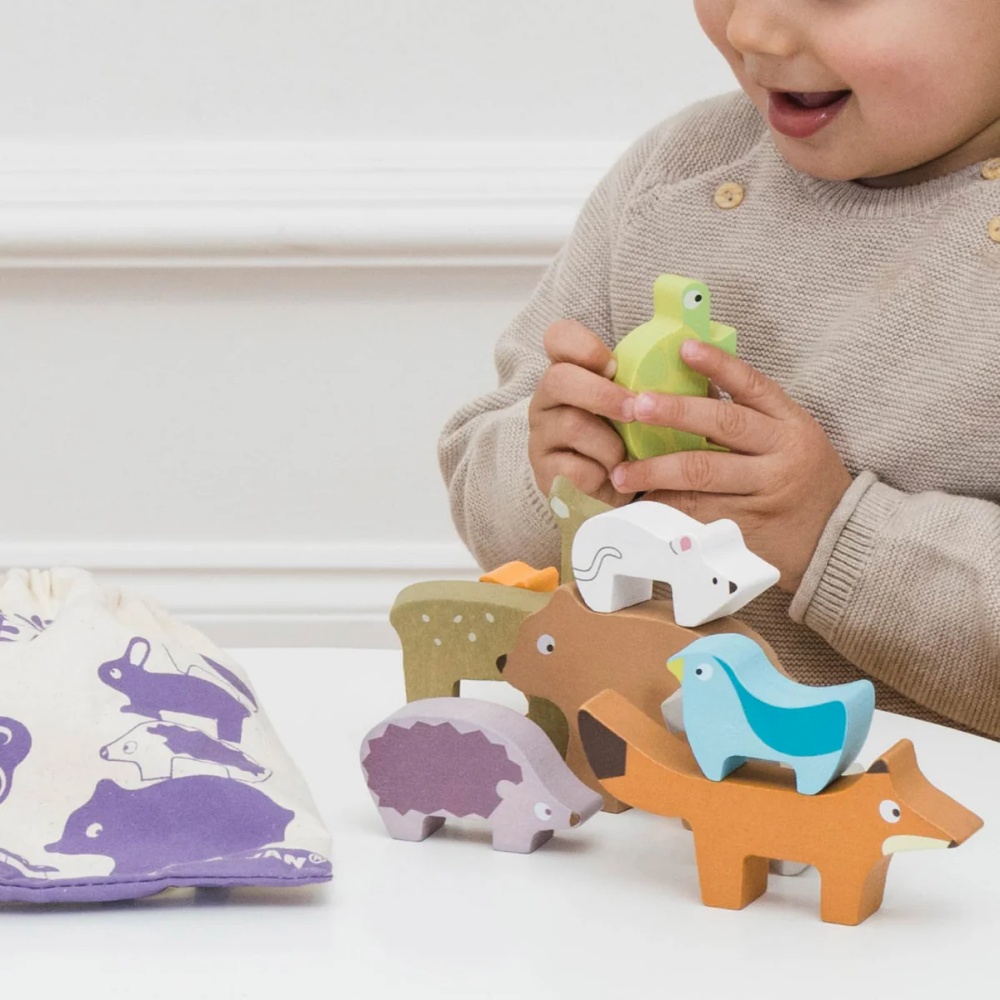 Le Toy Van - Wooden Woodland Stacking Forest Animals & Bag - 10pcs - Image 5