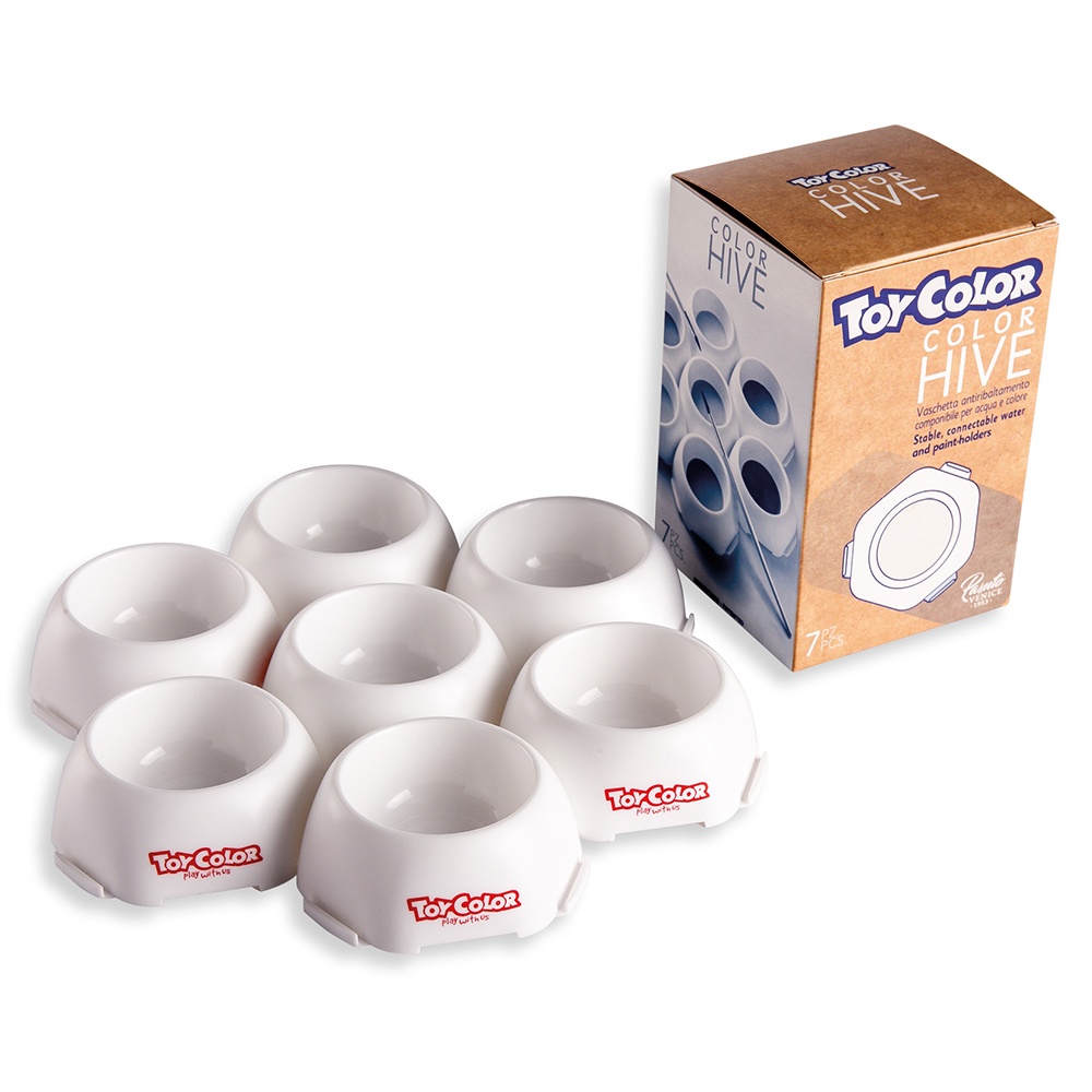 Toy Color - Paint Pots Colour Hive - Modular Hexagonal Trays - 7 Pieces - Image 4