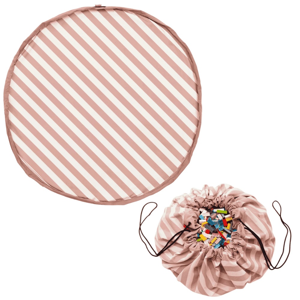 Play&Go - 3-in-1 Playmat & Toy Bag - Stripes Pink - Image 9