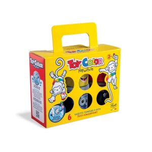 Toy Color - Superwashable & Non-Toxic Fingerpaint for Kids - 6 x 80ml Pots
