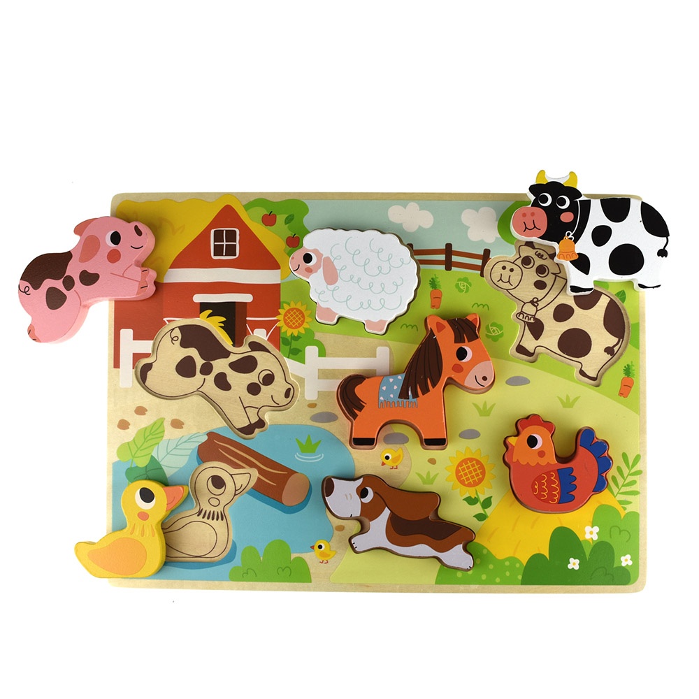 TookyToy - Wooden Chunky Farm Animasl Puzzle - Image 4