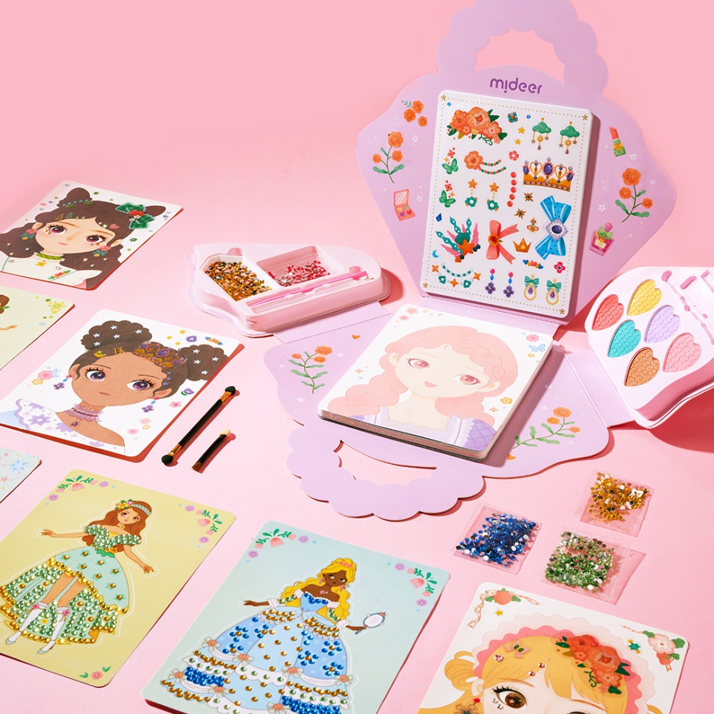 Mideer - 3-in-1 Makeup and Dress Up Arts & Crafts Book Set: Princess Fashion Show - Image 2