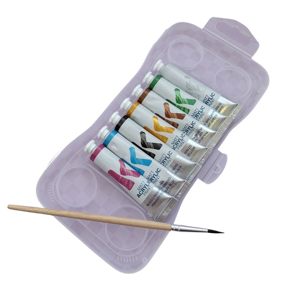 Toy Color Kreable - Matt Acrylic Paint Tubes Set 7 x 12ml - Non-Toxic Water-Based Art Paint in Plastic Storage Box - Image 4