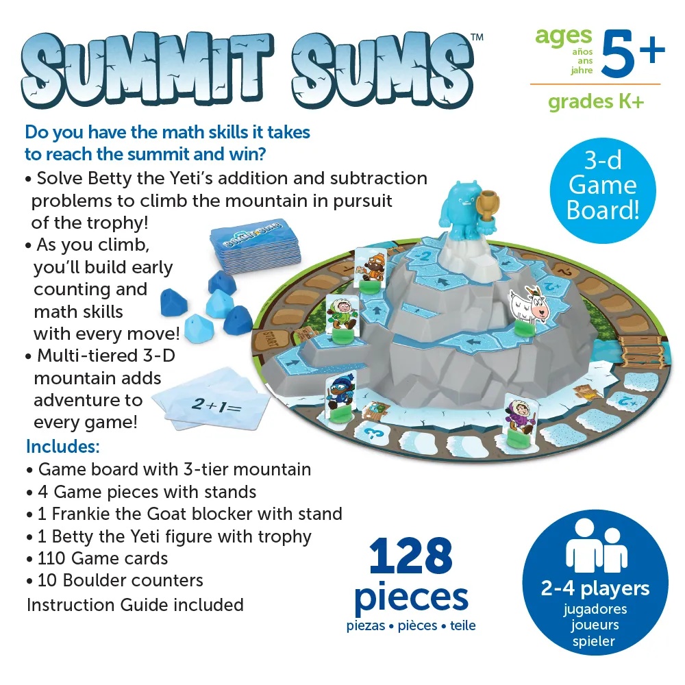 Learning Resources - Summit Sums™ Addition & Subtraction 3D Board Game - Image 6