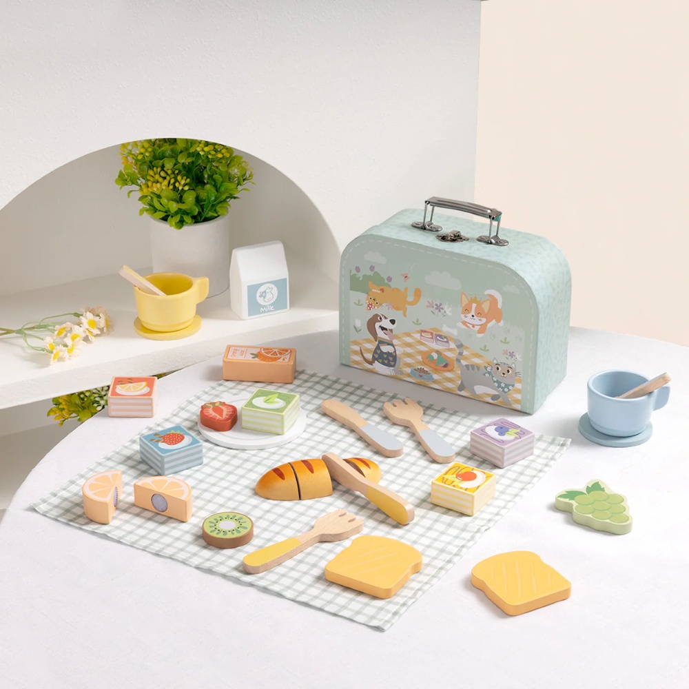 TookyToy - Picnic Basket Set & Play Food - 31pcs - Image 4