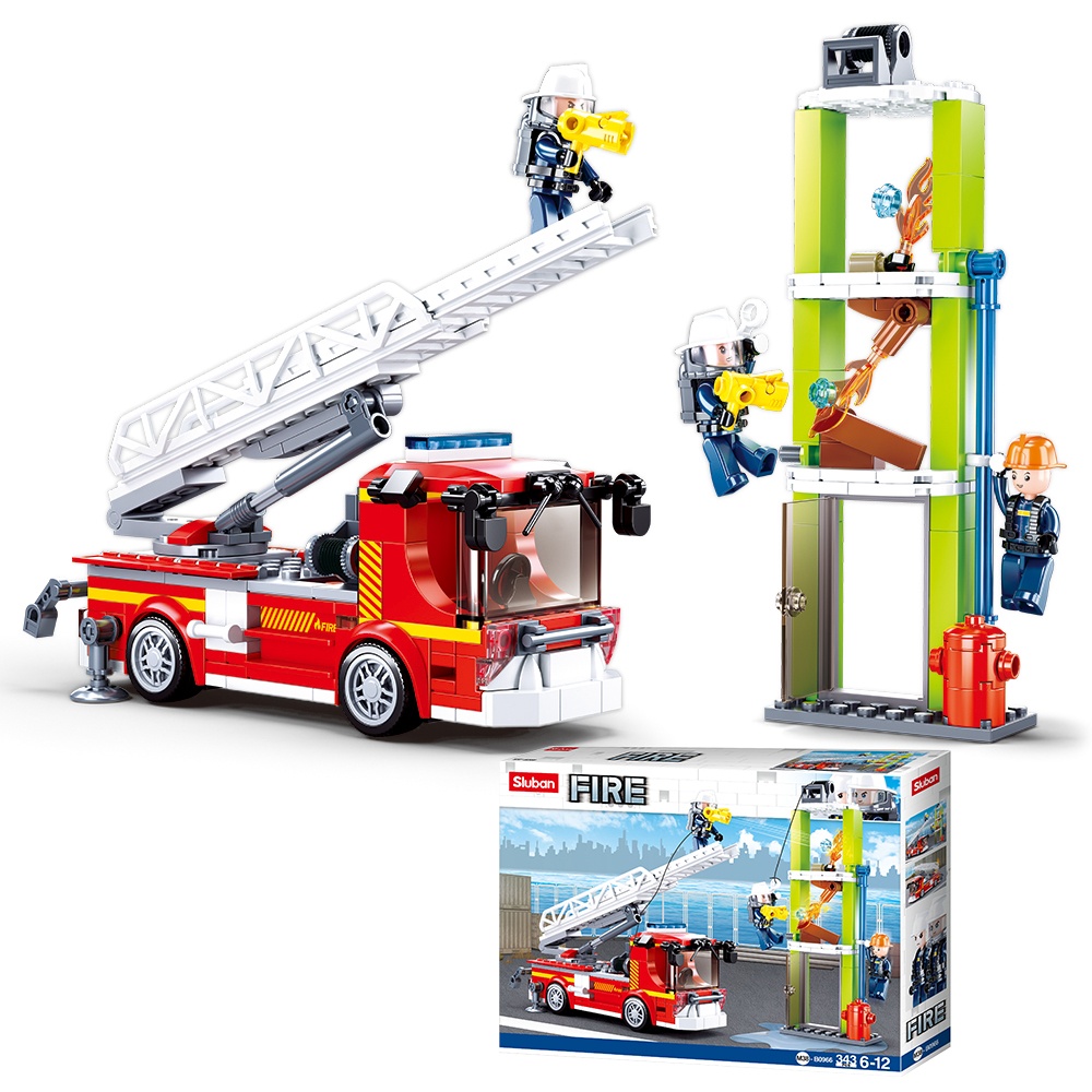 Sluban Building Set: Fire - Fire Engine - 343pcs - Image 3