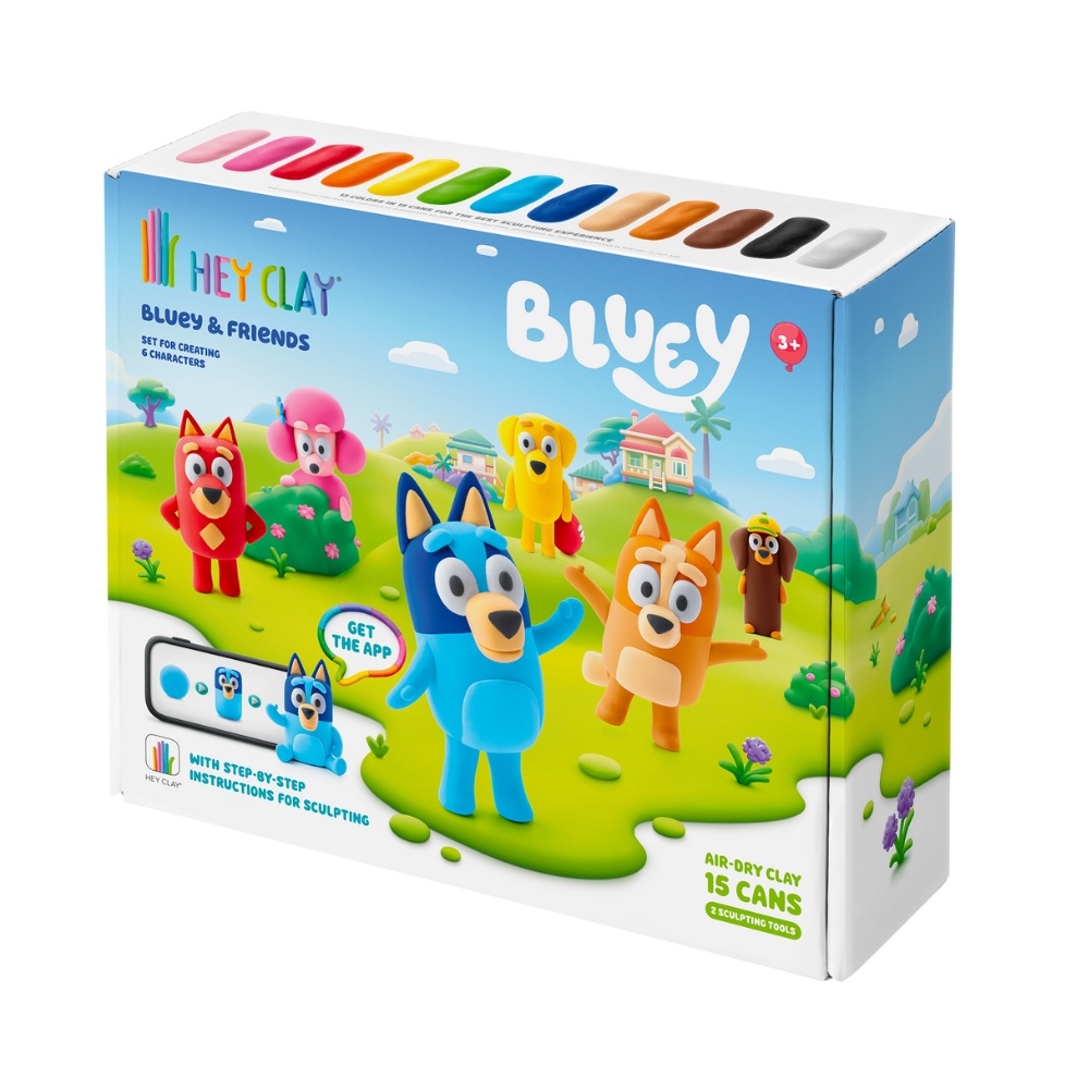 Hey Clay - Modelling Air-Dry Clay with Fun Interactive App - Bluey and Friends, 15 cans - Image 7
