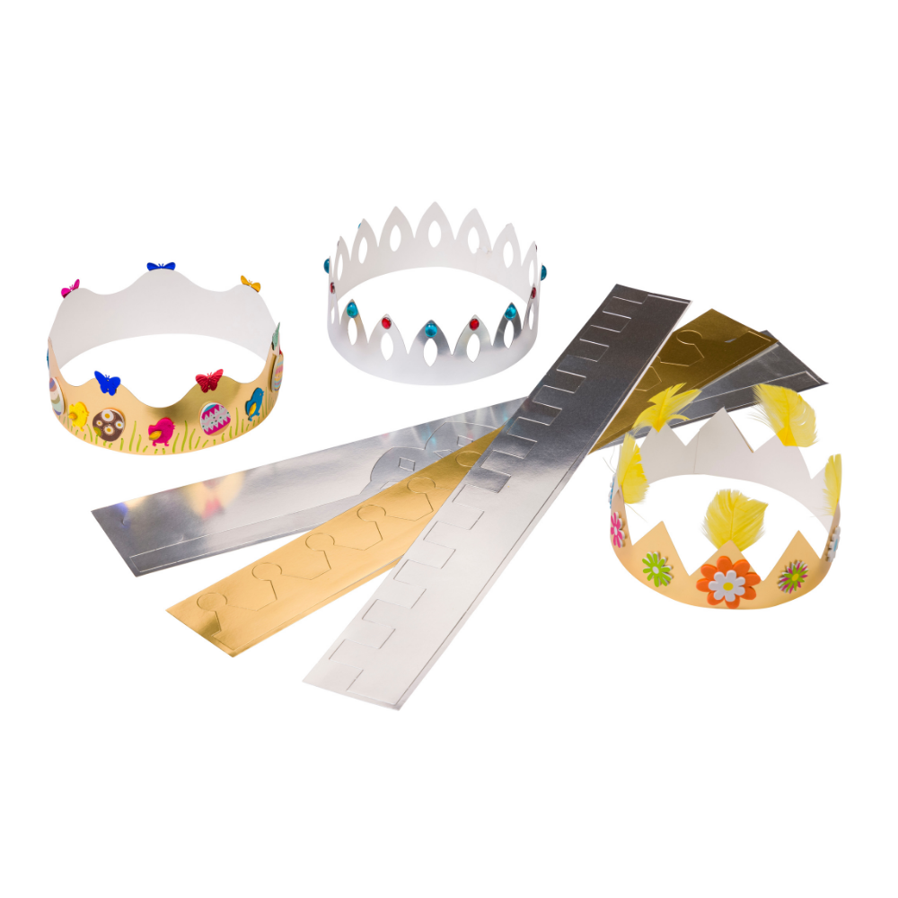 Anthony Peters - Metallic Card Crowns for Kids to Decorate - Pack of 12