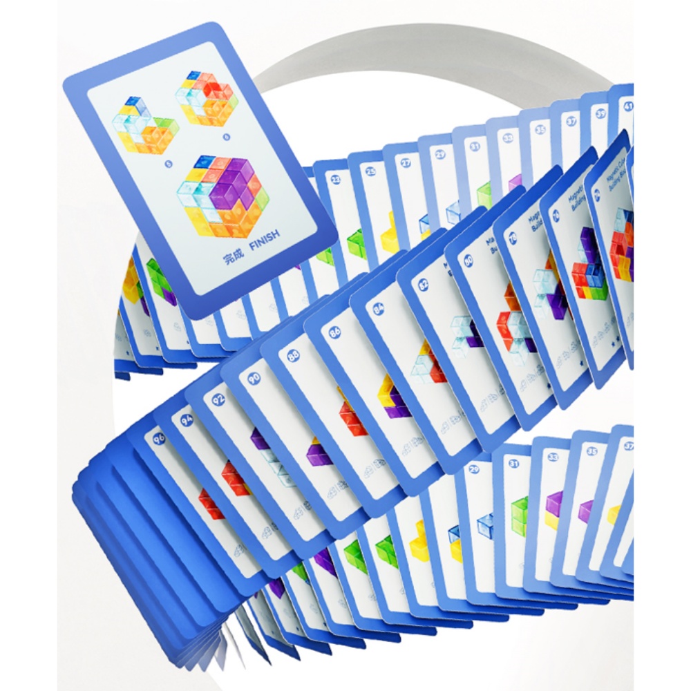 Mideer - Magnetic Cube Building Blocks - Kids Geometry Game 54 Activity Cards - Image 3