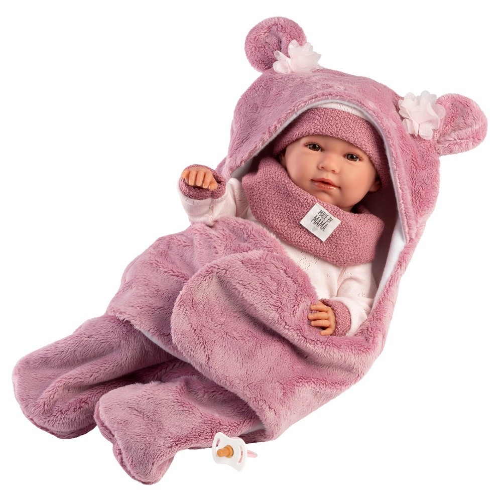 Llorens - Baby Girl Doll with Crying Mechanism, Clothing & Sleeping-bag: Mimi - 42cm