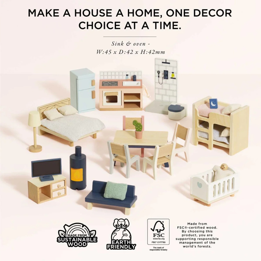 Le Toy Van - Complete Dolls House Furniture Set - 35pcs - Image 5