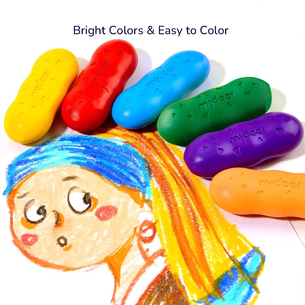 Mideer - Pea Beeswax Crayons - 12 Colours - Image 7