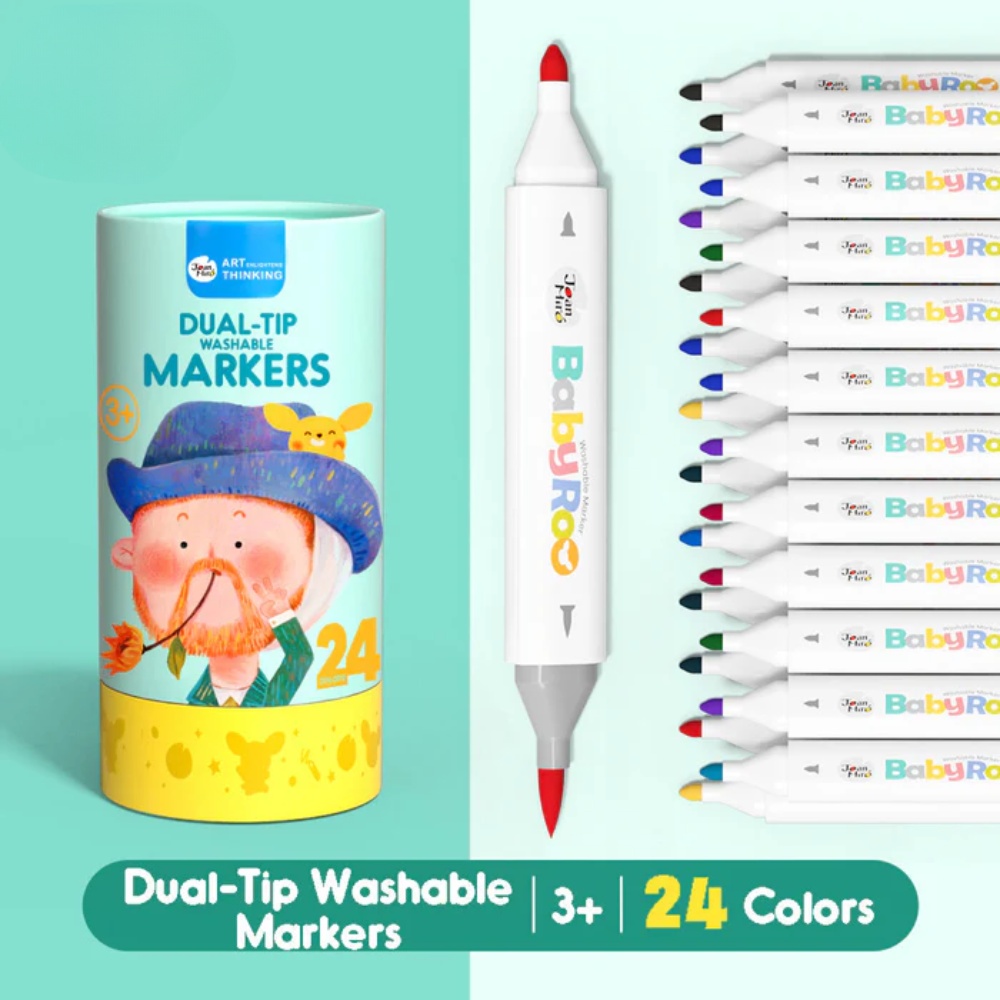 Jar Meló - Dual-Tip Washable Art Markers - 24 Colours - Image 5
