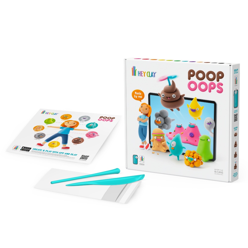 Hey Clay - Modelling Air-Dry Clay with Fun Interactive App - Poop Oops, 16 cans - Image 6