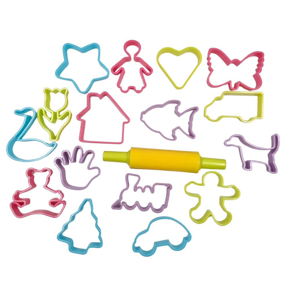 Greenbean - Large Cookie Cutter & Rolling Pin Set - Pastel - 17pcs - Image 3