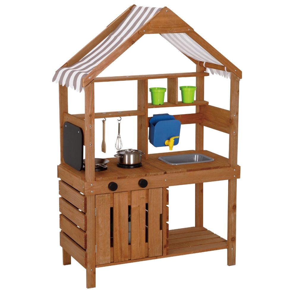 TookyToy - Outdoor Wooden Mud Kitchen with Accessories - 8 Pieces - Image 2