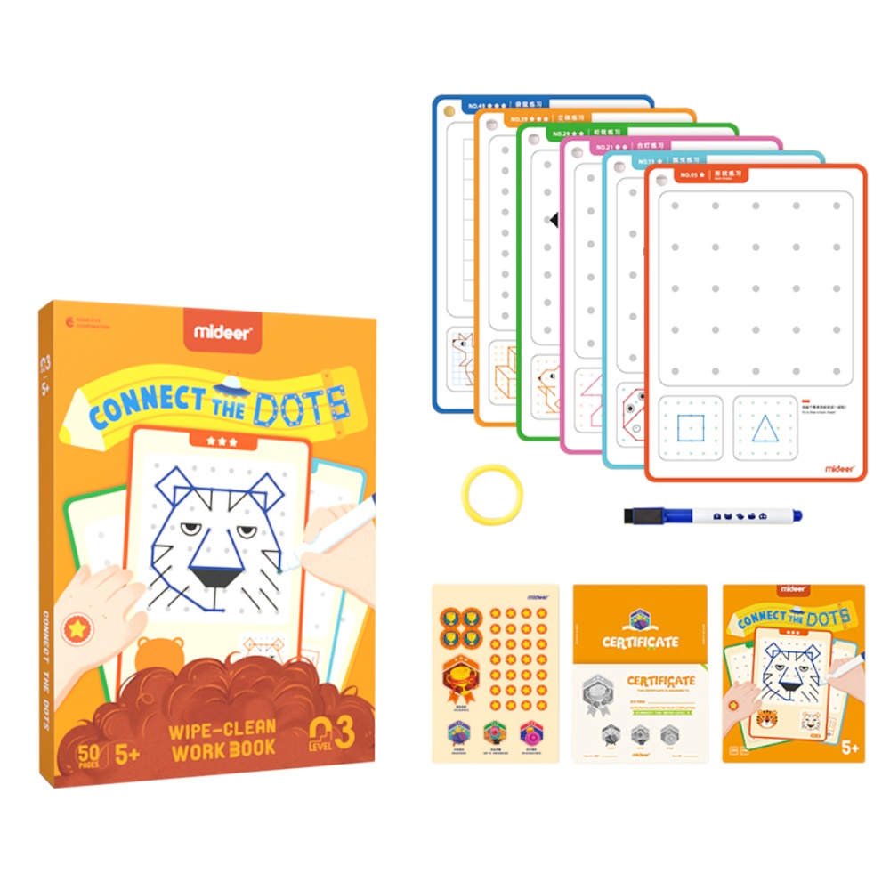 Mideer - Connect the Dots Wipe Clean Cards - Reusable Activity Set for Kids - Image 2