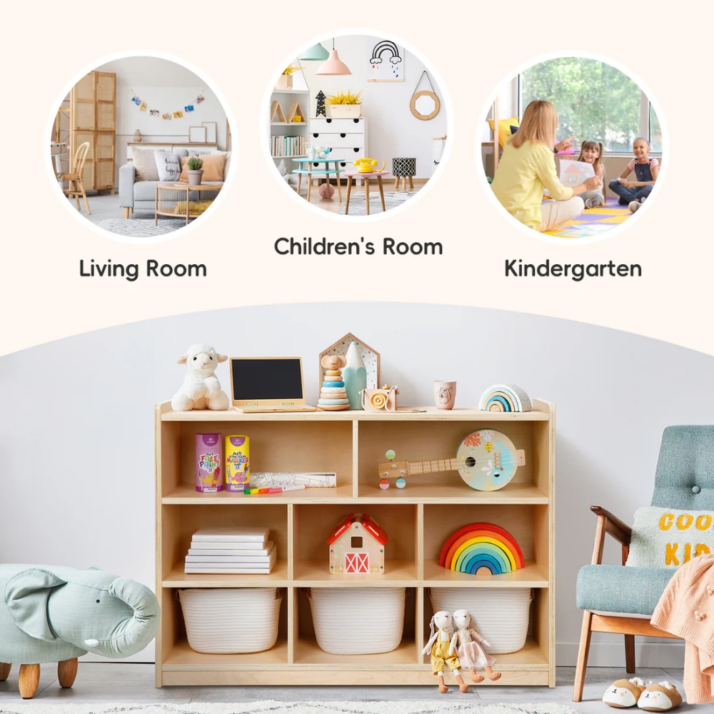 TookyToy - Wooden Shelf and Toy Storage for Kids Room: Plywood 90x113cm - Image 10