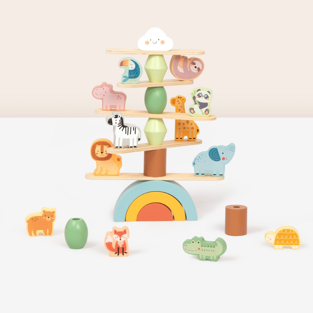 TookyToy - Savannah Stacking Animals Friends - Fine Motor Balance Toy 27pcs - Image 3
