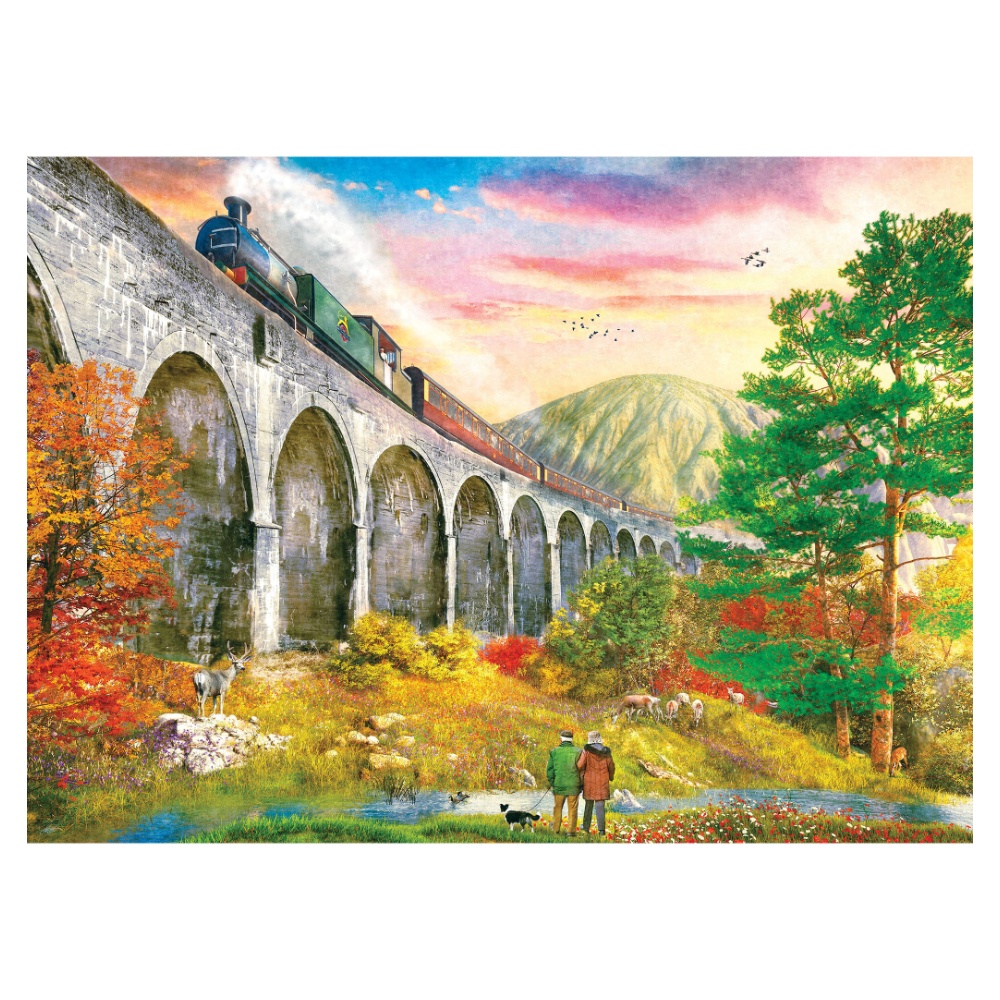 Gibsons - Crossing Glenfinnan Viaduct - 1000 Piece Jigsaw Puzzle - Image 2