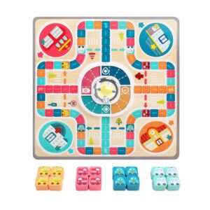TopBright - Wooden Ludo Board Game - Classic Family Strategy Game for Kids